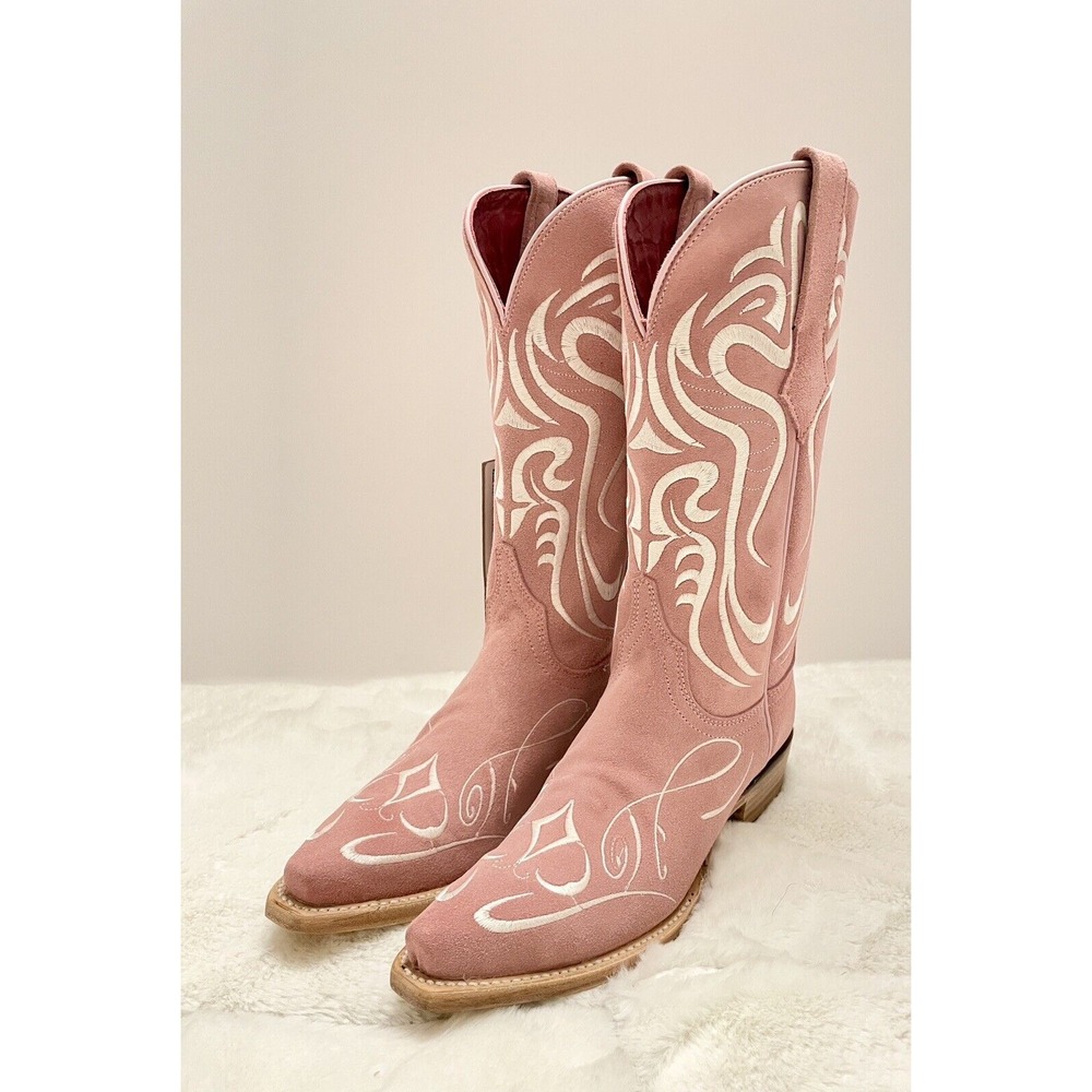 FERRINI WOMEN'S‎ BELLE DUSTY PINK Leather WESTERN BOOTS - SNIP TOE Size 6 NWT